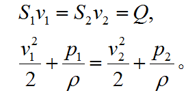 فرمول قضیه برنولی و معادله پیوستگی