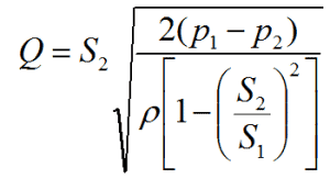 فرمول محاسبه دبی Q
